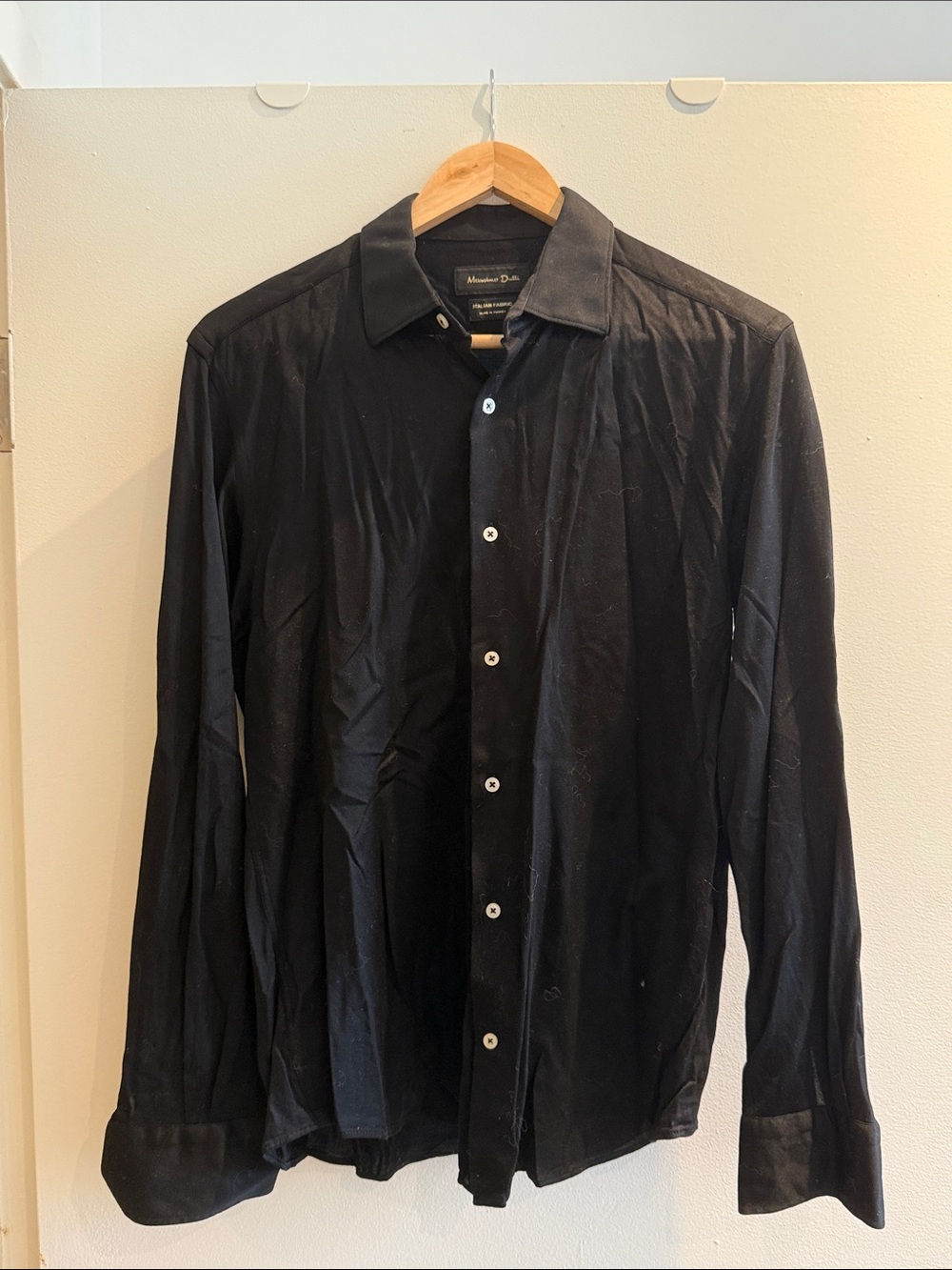 Massimo Dutti Black Button-Up Dress Shirt